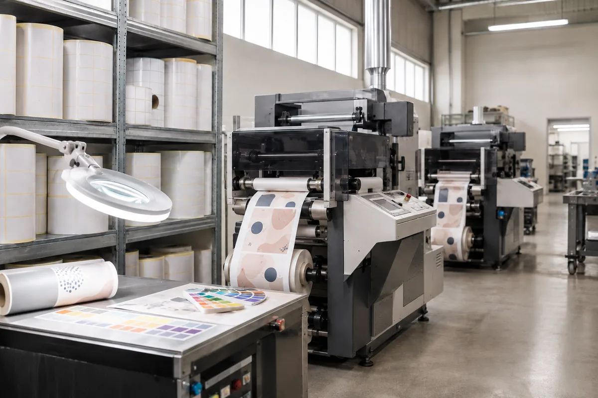 Bobines d'étiquettes imprimées en sortie de ligne de finition