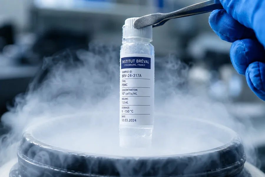 Cryotubes étiquetés pour la conservation en azote liquide