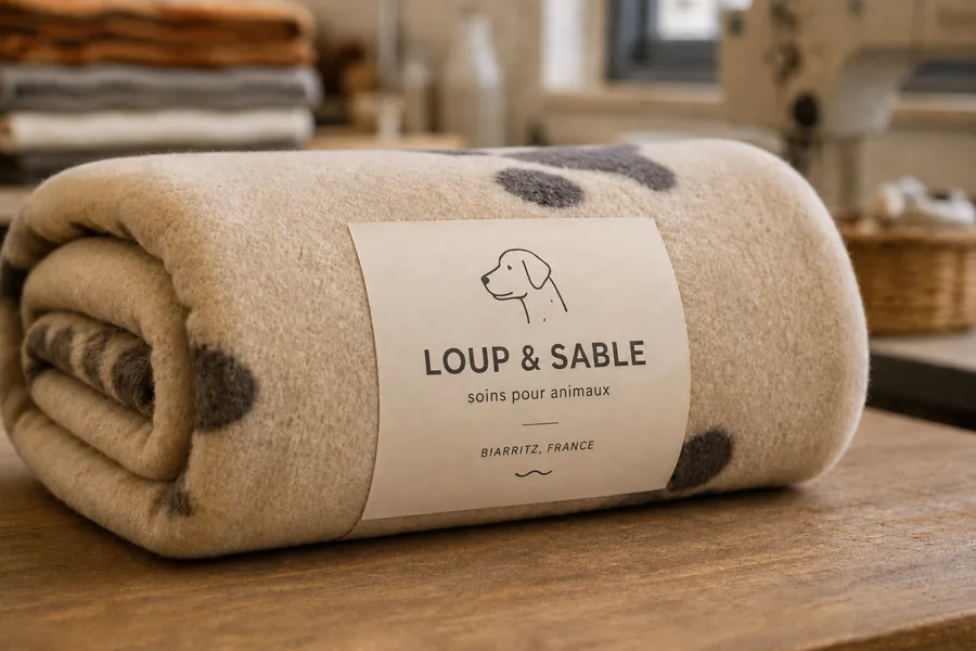 Bandeau souple à l'aspect tissu enroulé autour d'un plaid plié