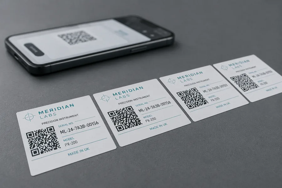 Étiquettes imprimées avec des QR codes uniques