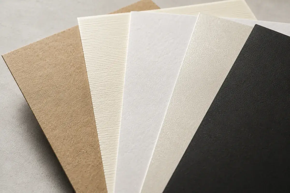 Étiquettes en papiers créatifs texturés