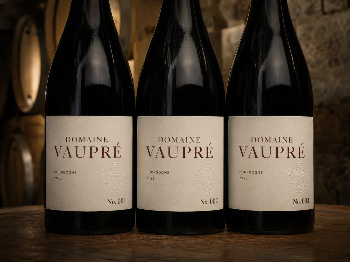 Étiquettes vin numérotées d'une édition limitée, bouteille 001 sur 500